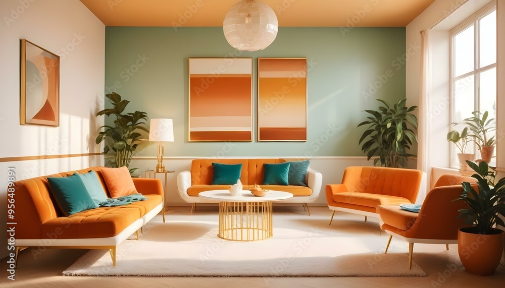 Fototapeta premium Photo interior modern design room 3d illustration