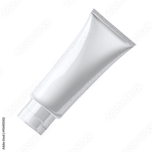 White tube of cream mockup on transparent background PNG