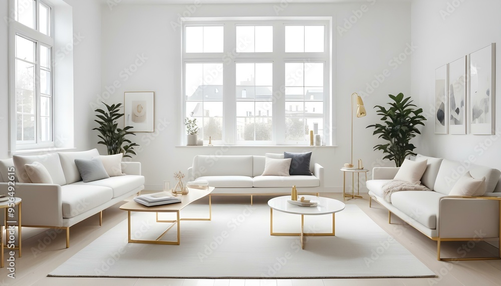 Fototapeta premium Photo interior modern design room 3d illustration