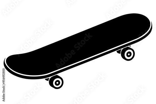 Skateboard silhouette, Skateboard icon vector, Skateboard Svg, vector illustration