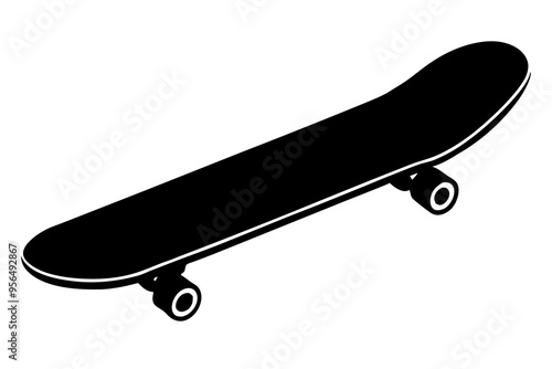 Skateboard silhouette, Skateboard icon vector, Skateboard Svg, vector illustration