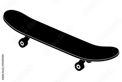 Skateboard silhouette, Skateboard icon vector, Skateboard Svg, vector illustration