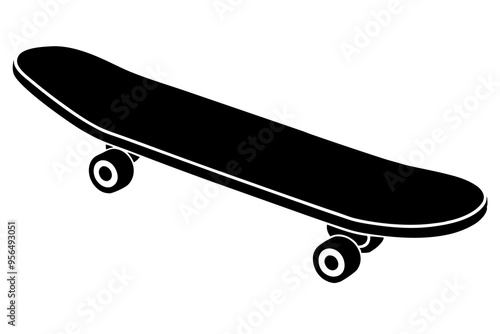 Skateboard silhouette, Skateboard icon vector, Skateboard Svg, vector illustration