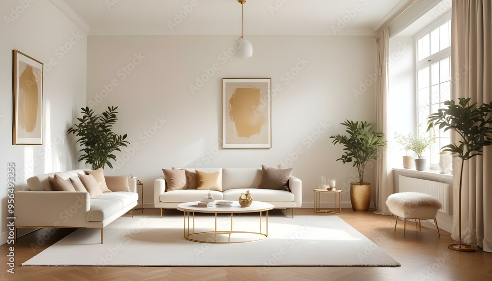 Fototapeta premium Photo interior modern design room 3d illustration