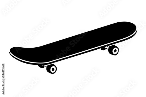 Skateboard silhouette, Skateboard icon vector, Skateboard Svg, vector illustration