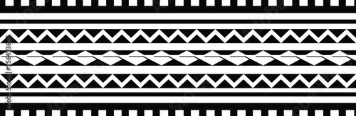 Polynesian tattoo tribal band design. Samoan tattoo tribal ornament border.
 Decorative seamless pattern.
