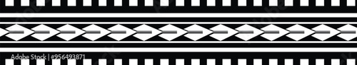 Polynesian tattoo tribal band design. Samoan tattoo tribal ornament border.
 Decorative seamless pattern.