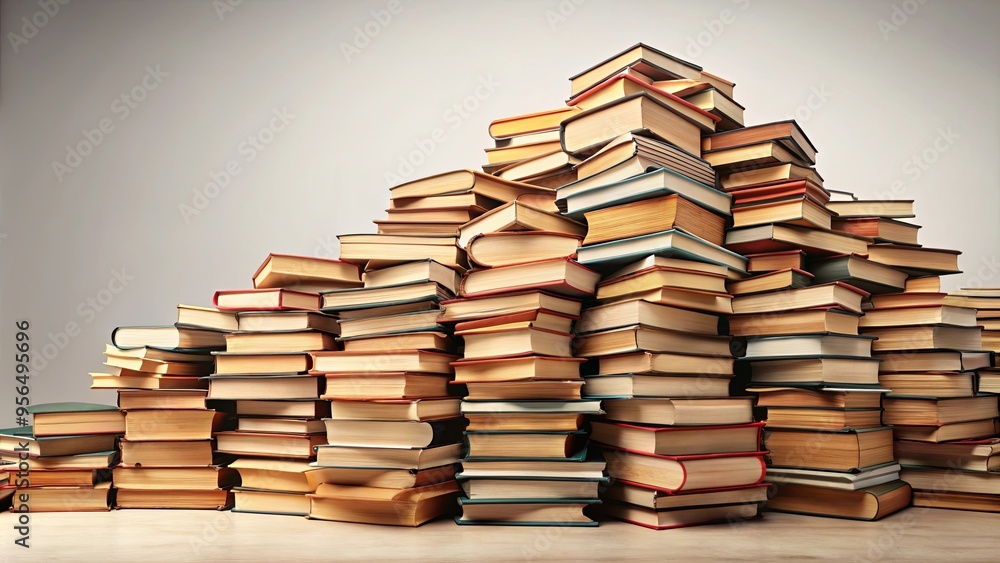A large pile of books representing knowledge and wisdom A large pile of books representing knowledge and wisdom