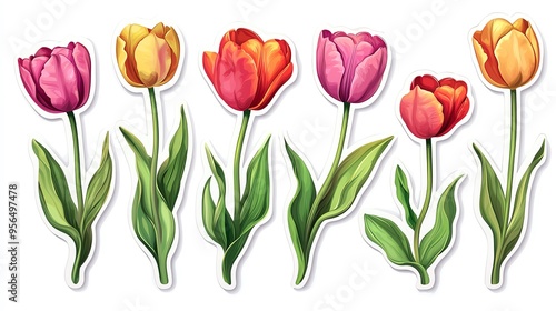 Wallpaper Mural A vibrant collection of tulips in various colors showcasing spring beauty and nature's charm. Torontodigital.ca