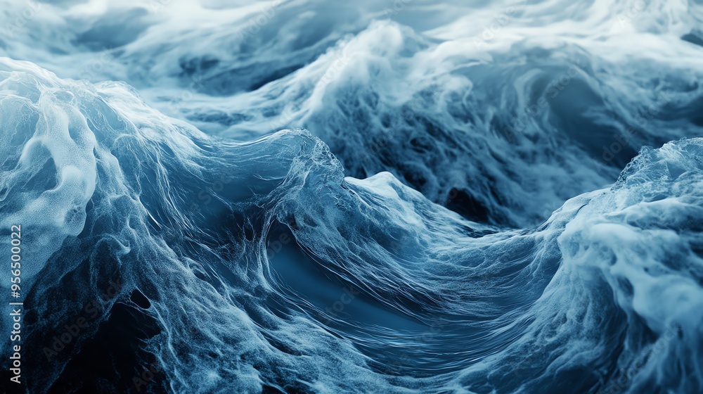 Obraz premium Abstract blue and white icy texture.