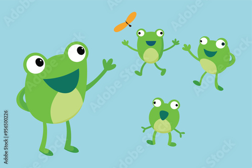 Funny frog vector illustration