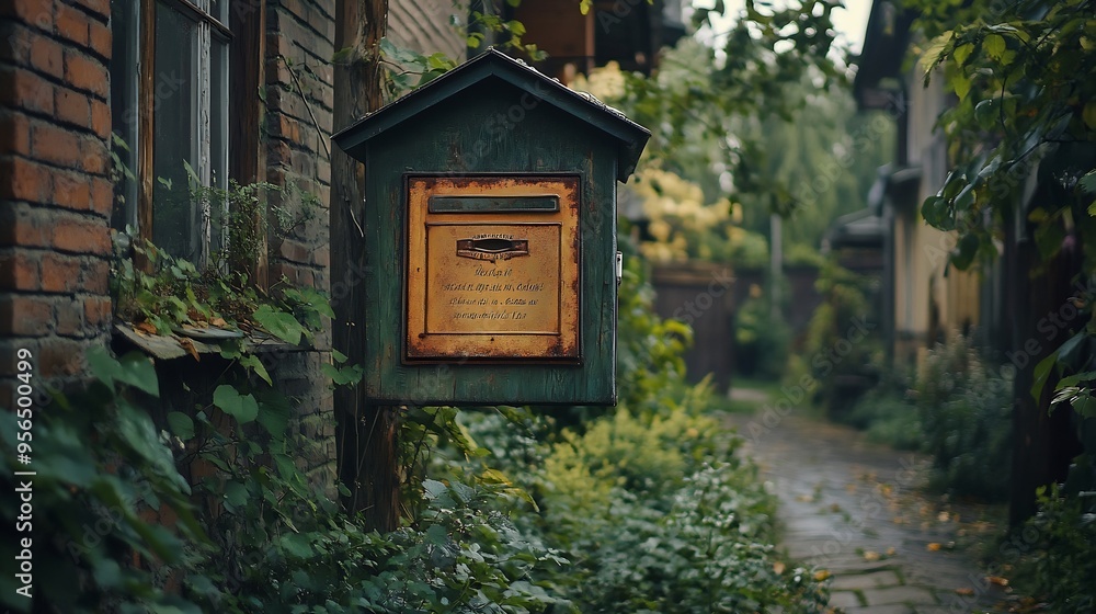 old rural German houses in the Kaliningrad region inscription on the mailbox for letters and newspapers : Generative AI old rural German houses in the Kaliningrad region inscription on the mailbox for letters and newspapers : Generative AI