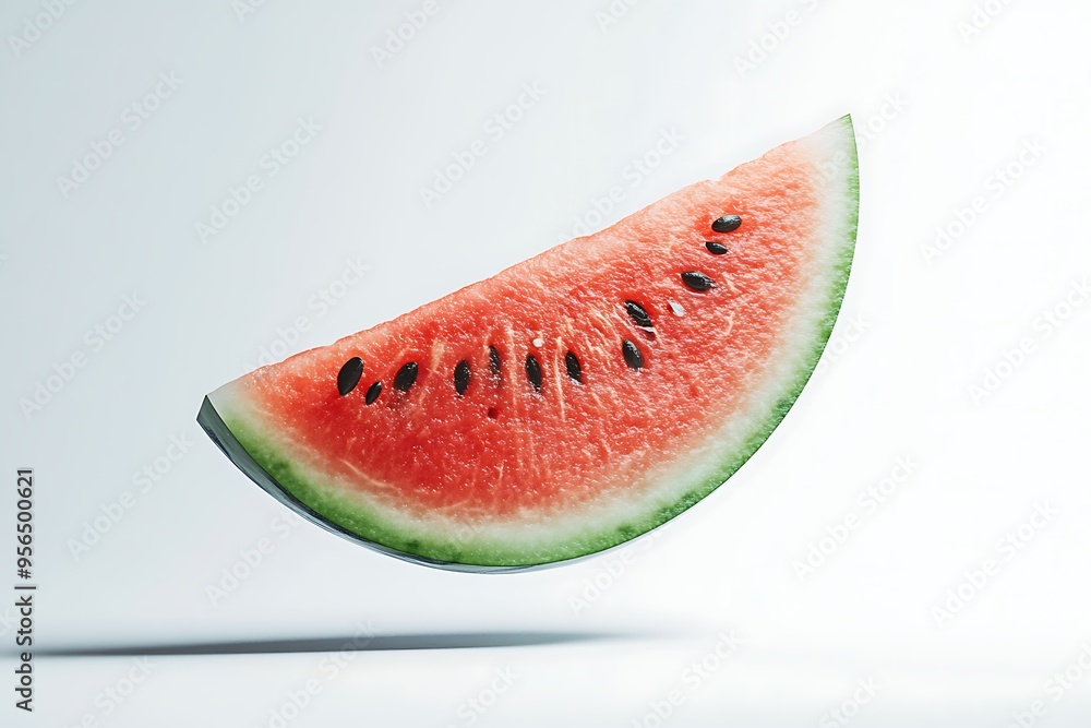 Juicy red watermelon slice, fresh and ripe, isolated on white background, perfect for summer snack Juicy red watermelon slice, fresh and ripe, isolated on white background, perfect for summer snack