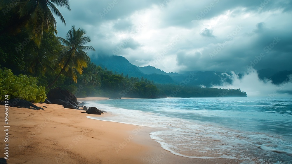 Summer beaches in Thailand Khalo Lak Travelling in the low season during the rainy season : Generative AI