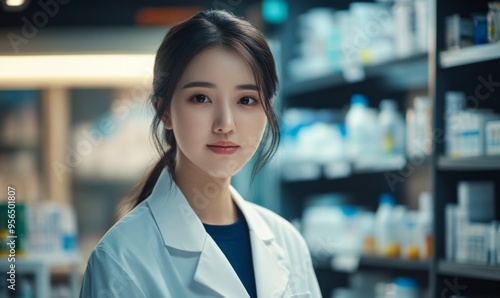 asian woman pharmacist in pharmacy 