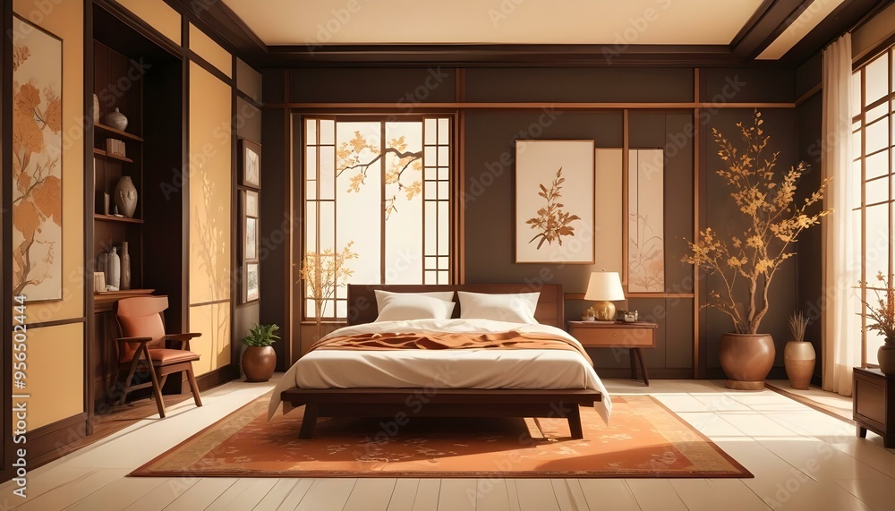 Photo interior modern design room 3d illustration