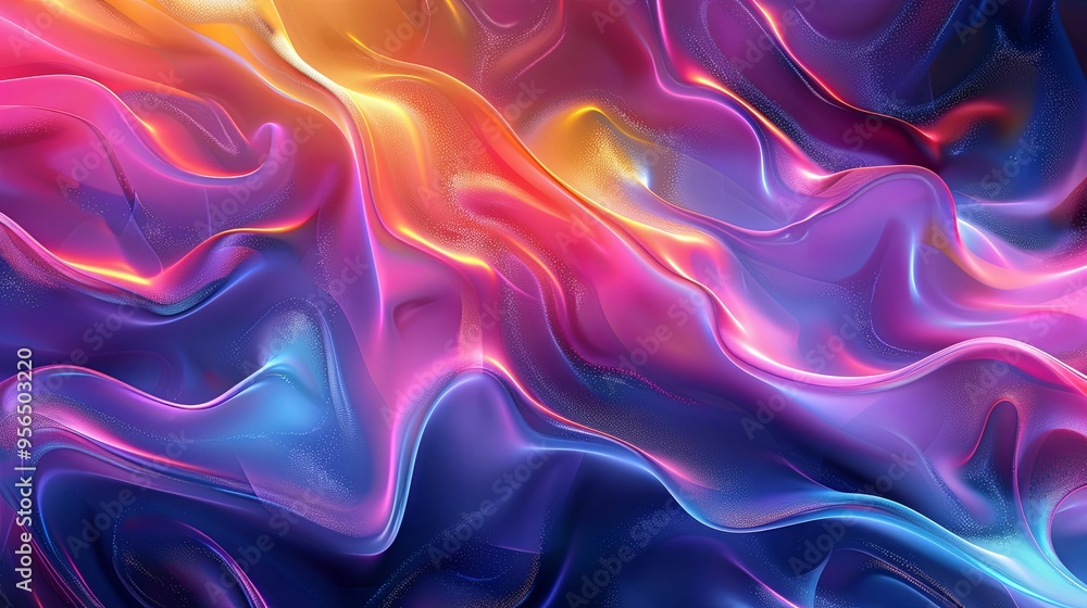 Obraz premium Abstract Background with Flowing Vibrant Colors and Glowing Lines