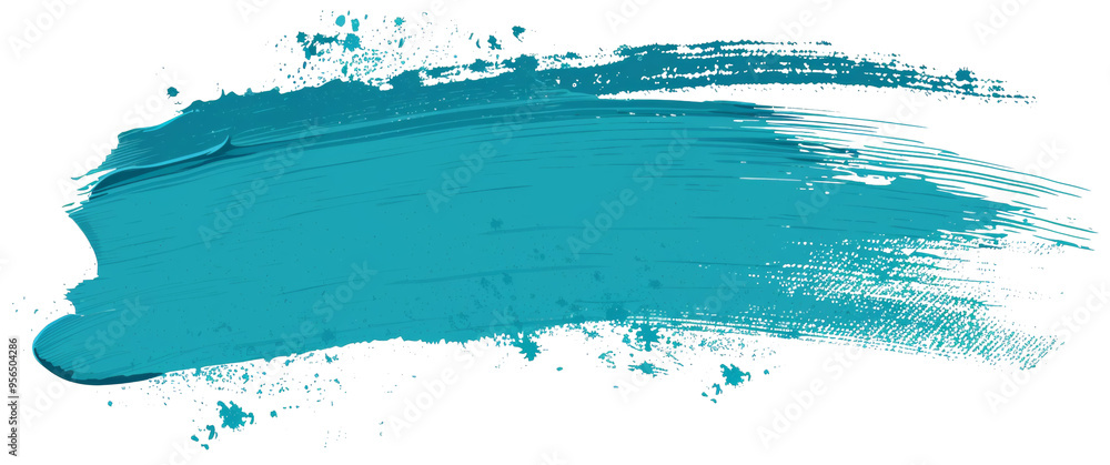 A blue brush stroke with splatters of paint A blue brush stroke with splatters of paint