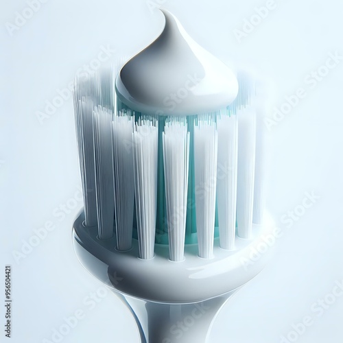 Isolated  toothbrush with blue toothpaste on white background