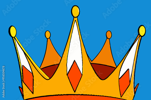 crown of the king vector art illustration