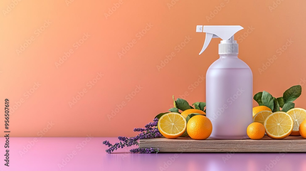 Grapefruit essential oil diffuser with wooden sticks and fruit slices on a pink background. Grapefruit essential oil diffuser with wooden sticks and fruit slices on a pink background.