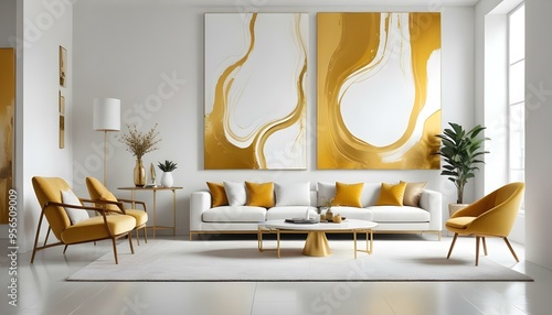 Wallpaper Mural Photo interior modern design room 3d illustration Torontodigital.ca