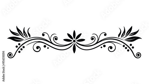 Floral pattern elegantly displayed on a pristine white background, showcasing intricate designs and details decorative flat vector illustration