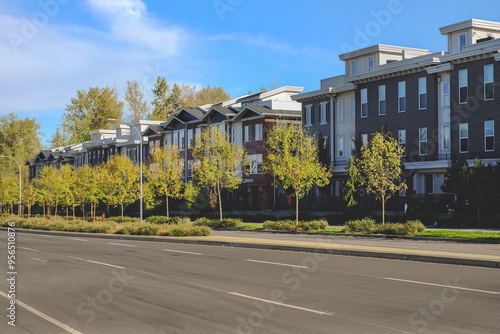 Wallpaper Mural New Modern House Apartment Buildings in Vancouver BC. Canadian modern residential architecture on sunny summer day Torontodigital.ca