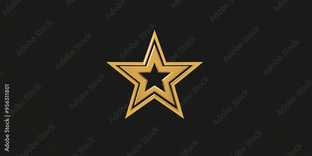 Golden star on black background. Golden star on black background.