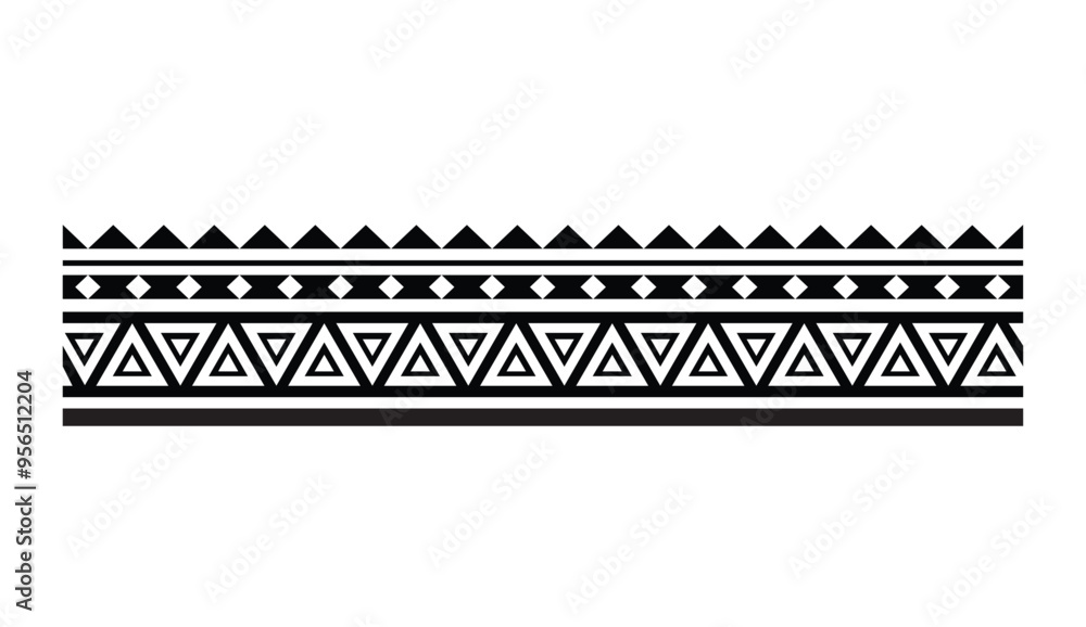 Polynesian tattoo tribal band design. Samoan tattoo tribal ornament border.
Decorative seamless pattern. Polynesian tattoo tribal band design. Samoan tattoo tribal ornament border.
Decorative seamless pattern.
