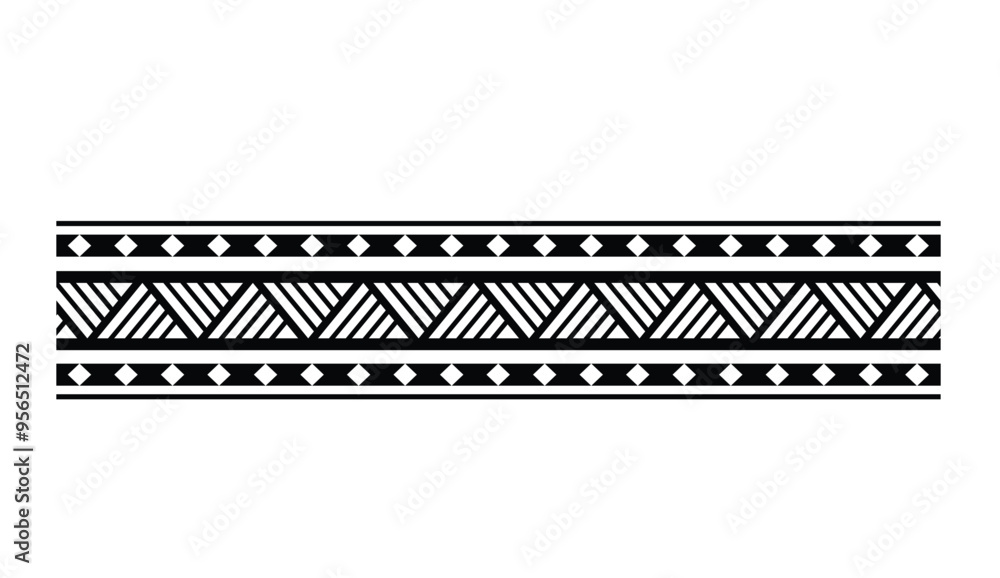 Polynesian tattoo tribal band design. Samoan tattoo tribal ornament border.
Decorative seamless pattern. Polynesian tattoo tribal band design. Samoan tattoo tribal ornament border.
Decorative seamless pattern.