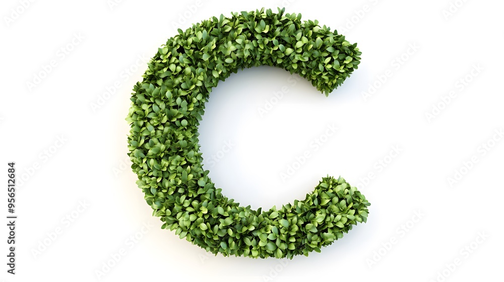 Hyper-Realistic Green Topiary Letter Hyper-Realistic Green Topiary Letter