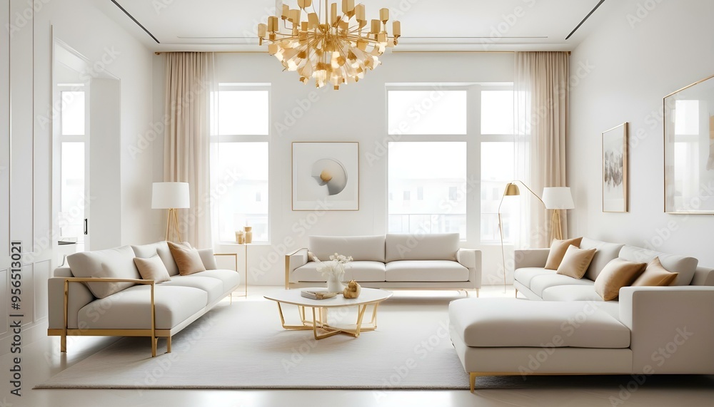 Fototapeta premium Photo interior modern design room 3d illustration