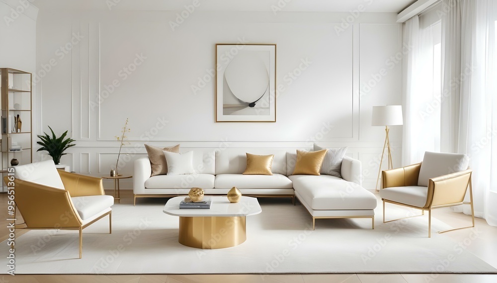 Fototapeta premium Photo interior modern design room 3d illustration