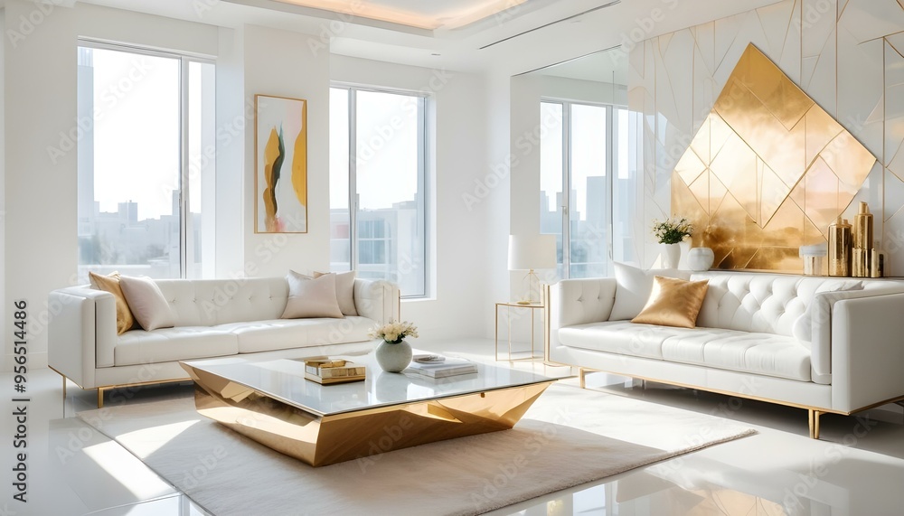 Fototapeta premium Photo interior modern design room 3d illustration