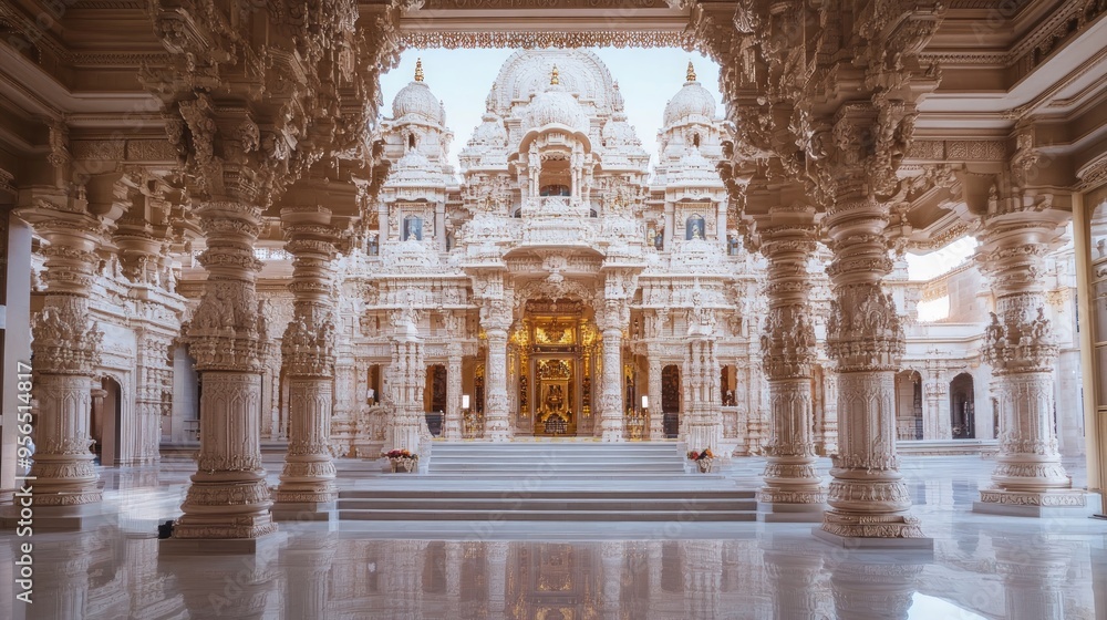 Obraz premium The BAPS Hindu Mandir is a traditional Hindu Temple built by the BAPS Swaminarayan Sanstha