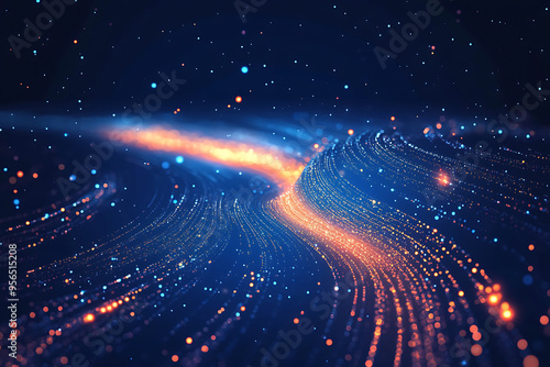 Wallpaper Mural Dynamic abstract image of vibrant light trails and colorful particles converging towards a bright center, symbolizing speed and energy Torontodigital.ca