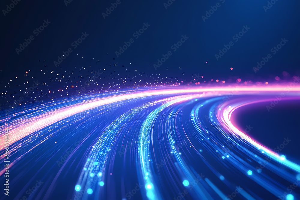 Dynamic abstract image of vibrant light trails and colorful particles converging towards a bright center, symbolizing speed and energy Dynamic abstract image of vibrant light trails and colorful particles converging towards a bright center, symbolizing speed and energy
