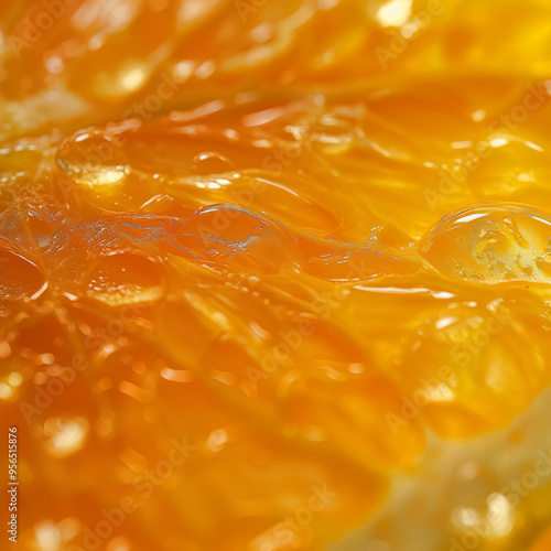 Wallpaper Mural Macro Close-Up of Juicy Orange Pulp with Bright Yellow Hues Torontodigital.ca