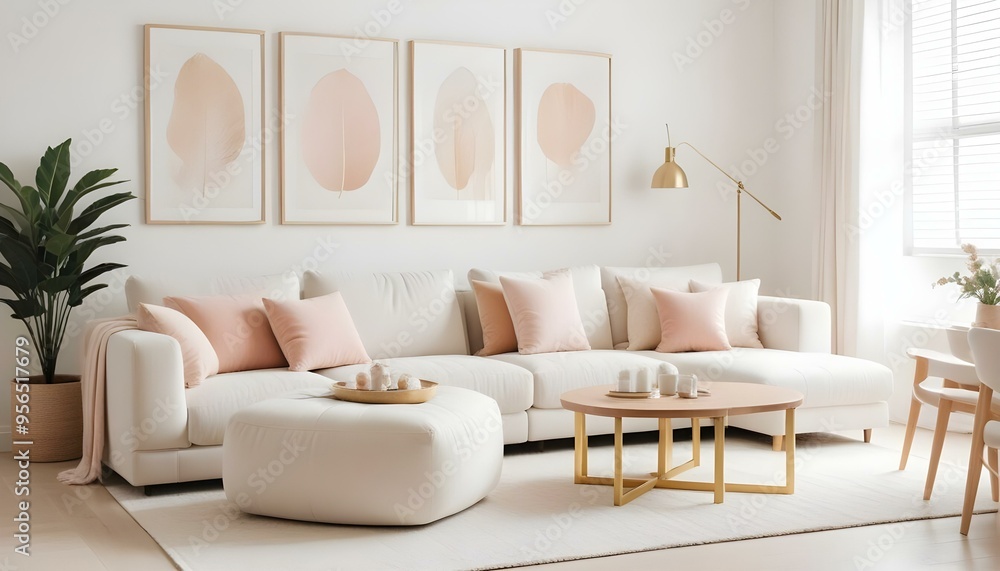 Fototapeta premium Photo interior modern design room 3d illustration