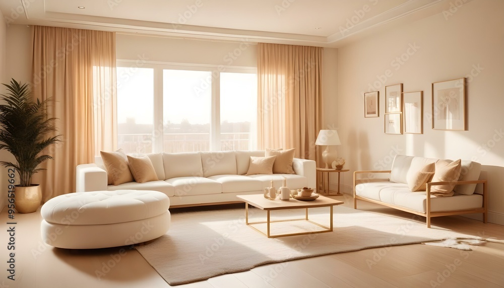 Fototapeta premium Photo interior modern design room 3d illustration