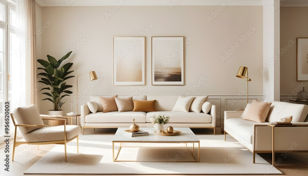 Fototapeta premium Photo interior modern design room 3d illustration