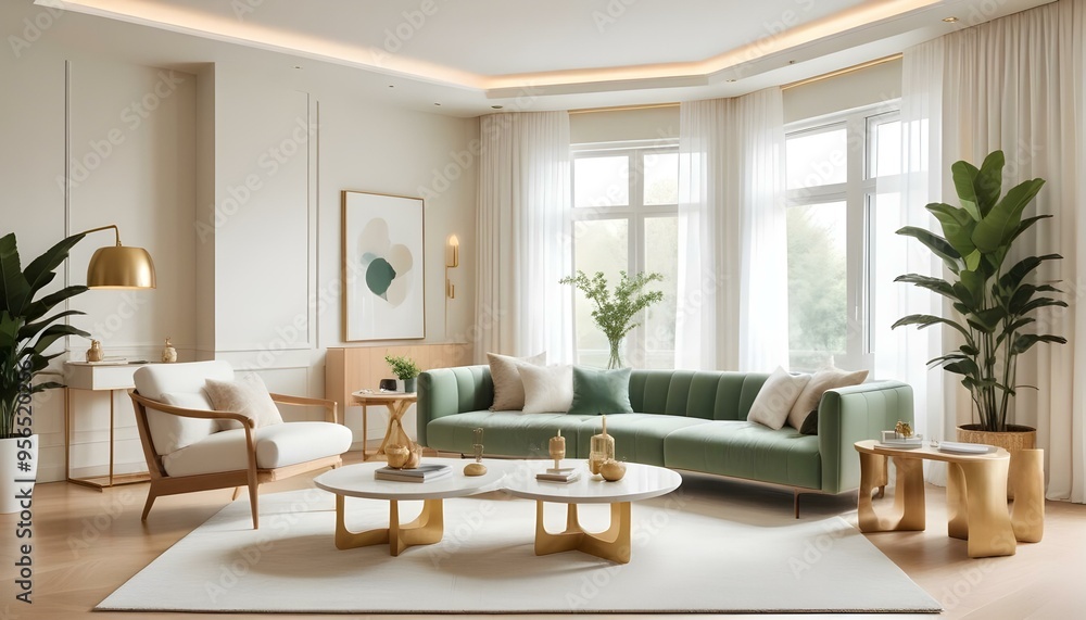 Fototapeta premium Photo interior modern design room 3d illustration