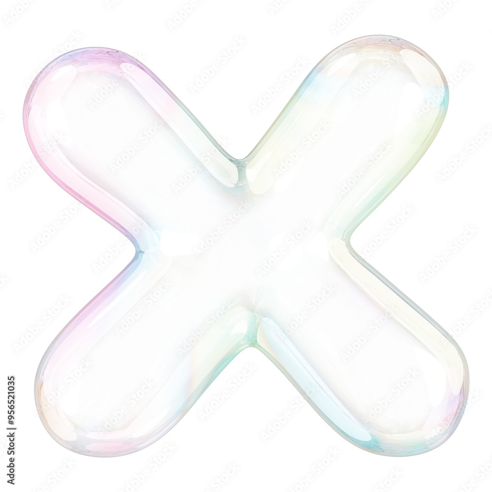 X png letter sticker, 3D transparent holographic bubble X png letter sticker, 3D transparent holographic bubble