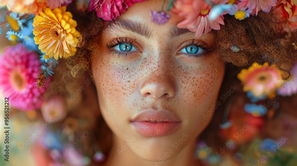 Vibrant Floral Crown Portrait Vibrant Floral Crown Portrait