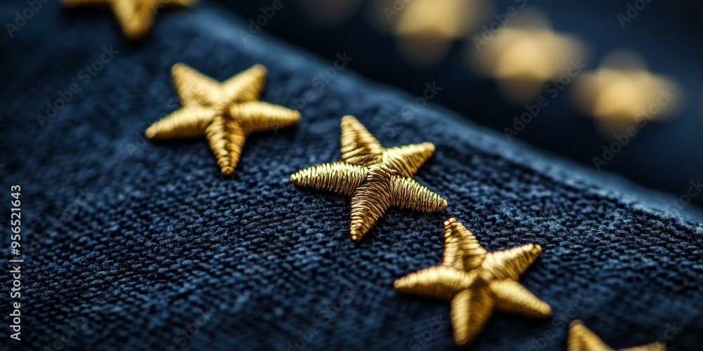 Golden stars on a dark blue background. Golden stars on a dark blue background.