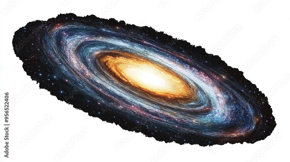 Colorful spiral galaxy, cut out Colorful spiral galaxy, cut out