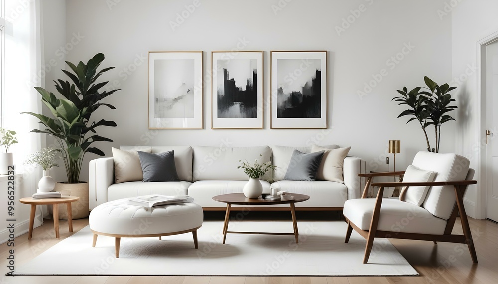 Photo interior modern design room 3d illustration Photo interior modern design room 3d illustration