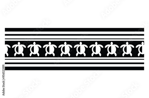 Polynesian tattoo tribal band design. Samoan tattoo tribal ornament border.
 Decorative seamless pattern.