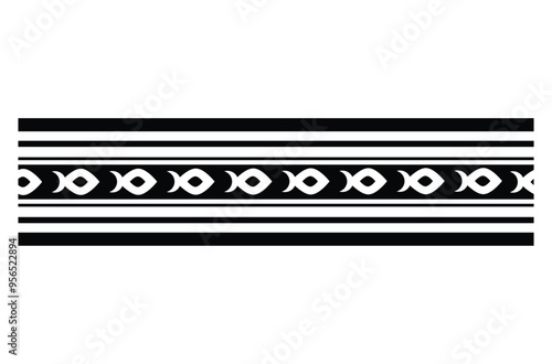 Polynesian tattoo tribal band design. Samoan tattoo tribal ornament border.
 Decorative seamless pattern.
